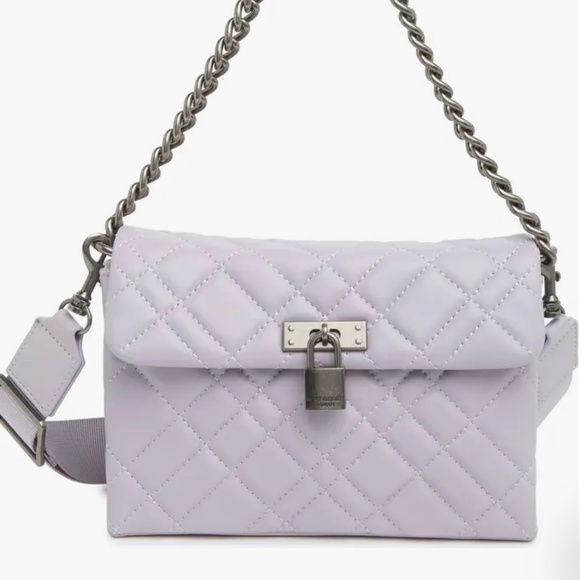 New💜 Kurt Geiger London Light Pastel Purple Brixton Lock Medium Shoulder Bag - Picture 1 of 9